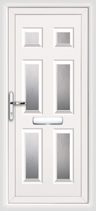 Harrow Agnello mahogany upvc front door with porch windows